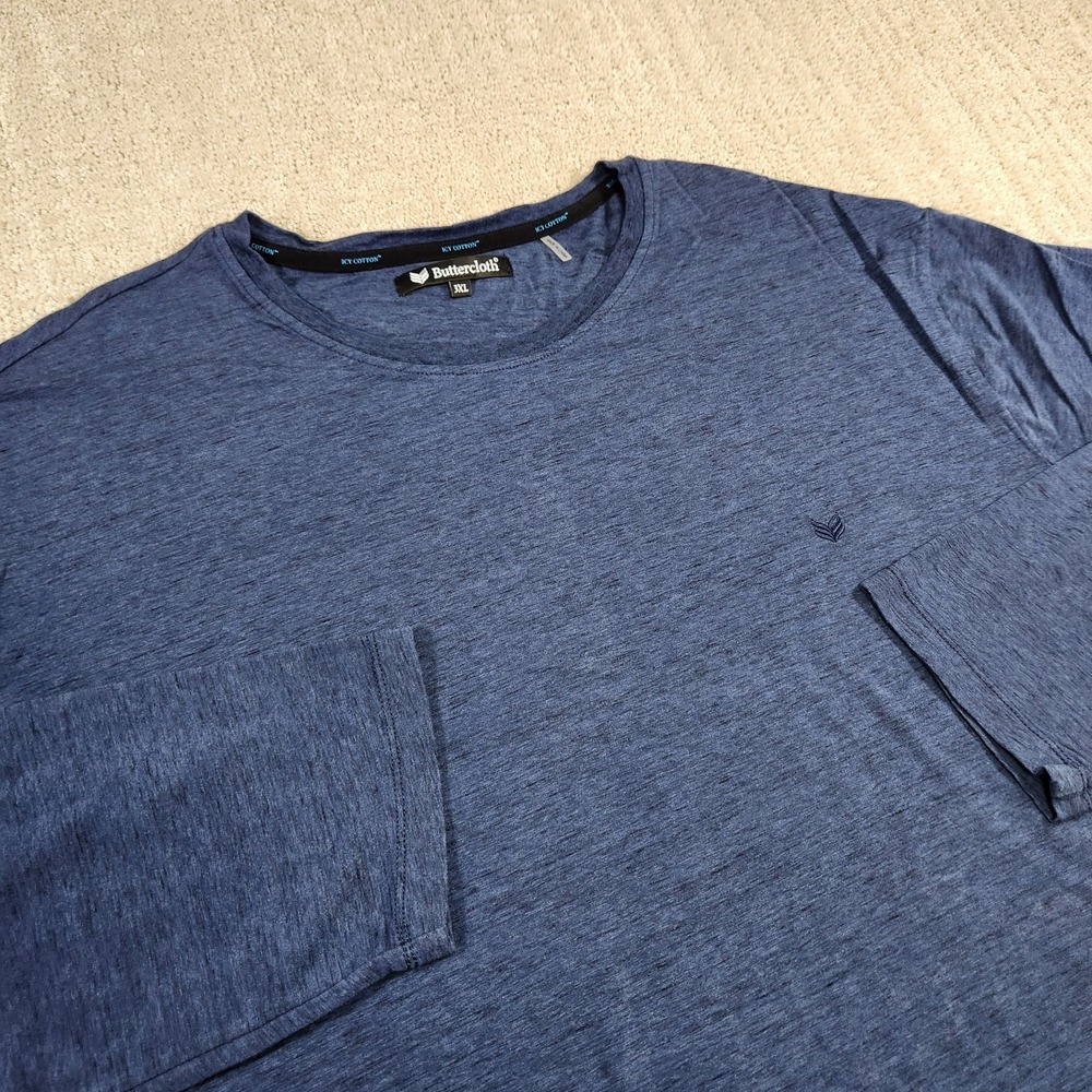 Buttercloth Shirt Men 3XL Icy Cotton Blue Long Sleeve Stretch Comfort